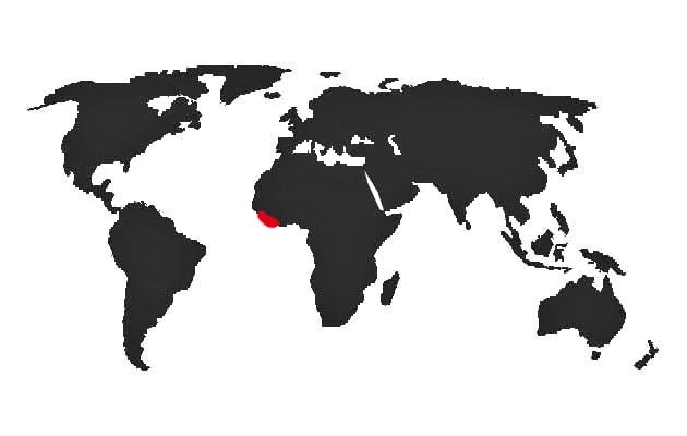 Psittacus timneh - mapa vyskytu
