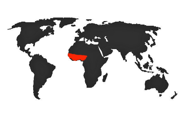 Poicephalus senegalus - mapa vyskytu