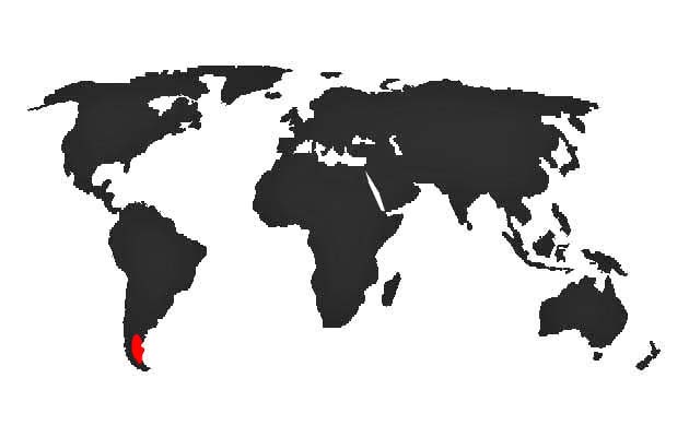 Cyanoliseus patagonus - mapa vyskytu