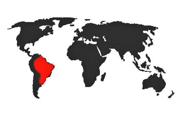 Mapa výskytu - Aratinga bielooká (Aratinga leucophthalmus)