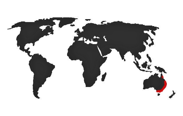 Mapa výskytu - Lori malý (Glossopsitta pusilla) - Austrálsky papagáj