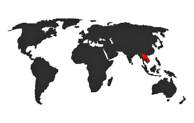 Mapa výskytu - Alexander sivokuklý (Psittacula finschii)